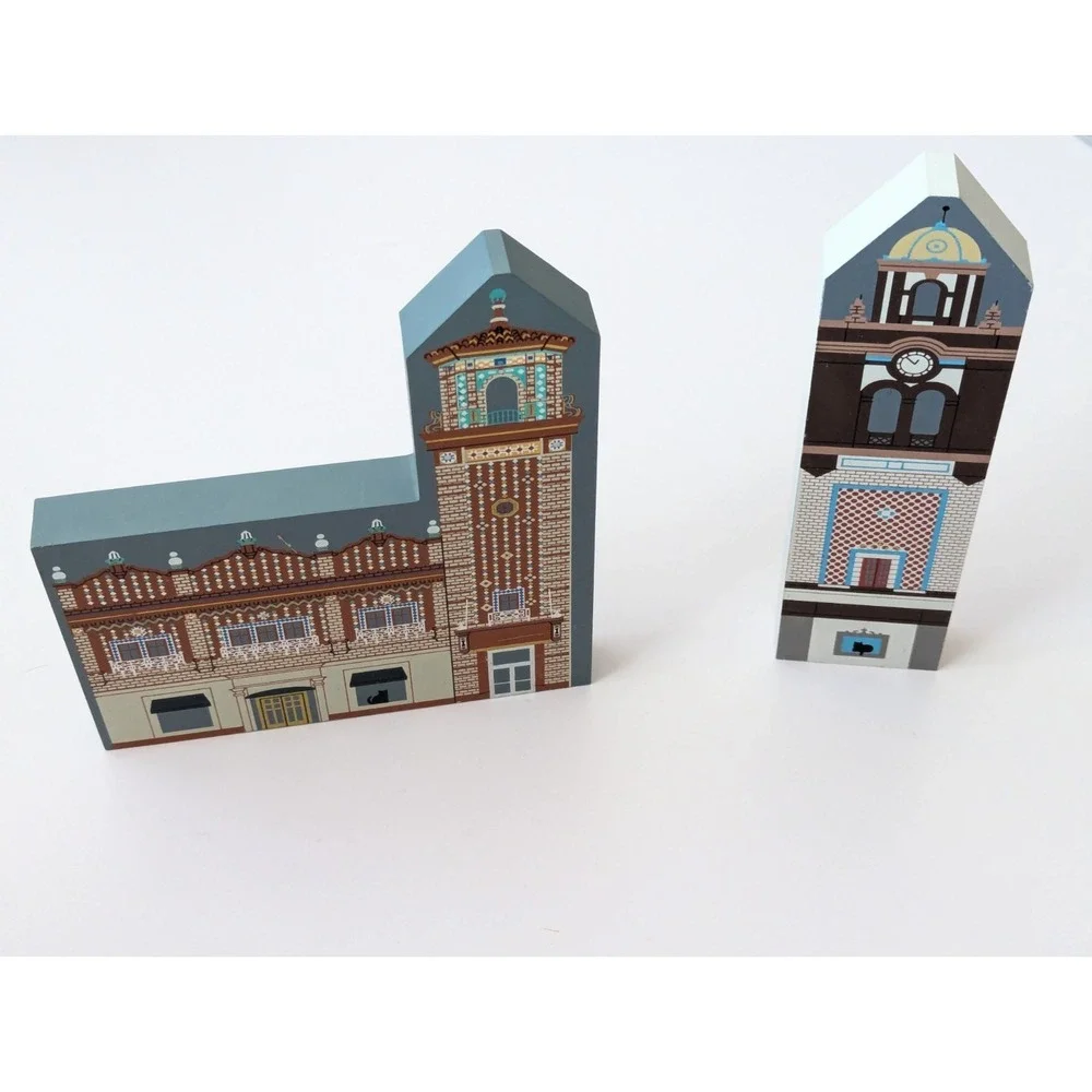 Vintage Cat's Meow Village COUNTRY CLUB PLAZA Kansas City Missouri 1996 RARE Set